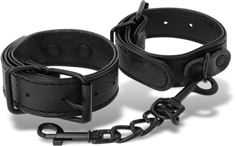 Leather handcuffs black