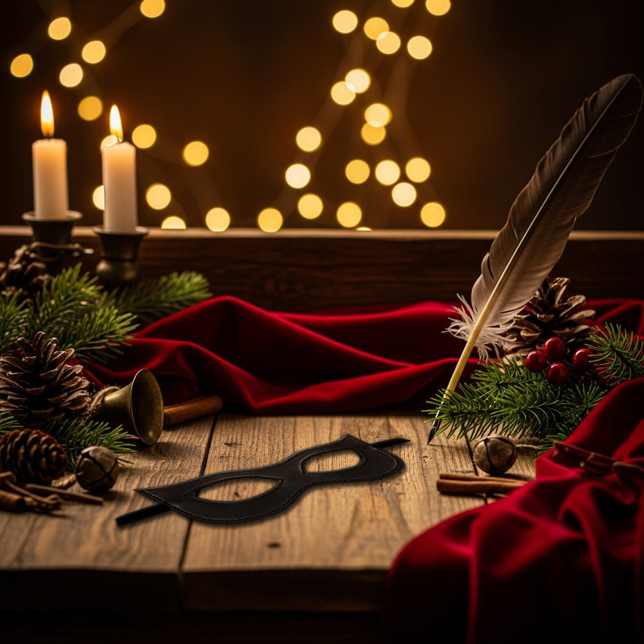 Christmas vintange figure on desk