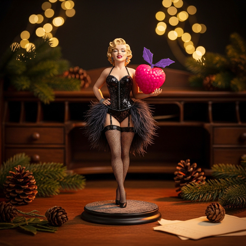 Christmas vintange figure on desk