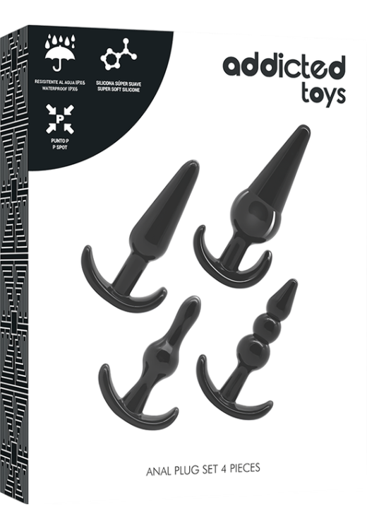 Σετ πρωκτικές σφήνες από tpe σε μαύρο χρώμα