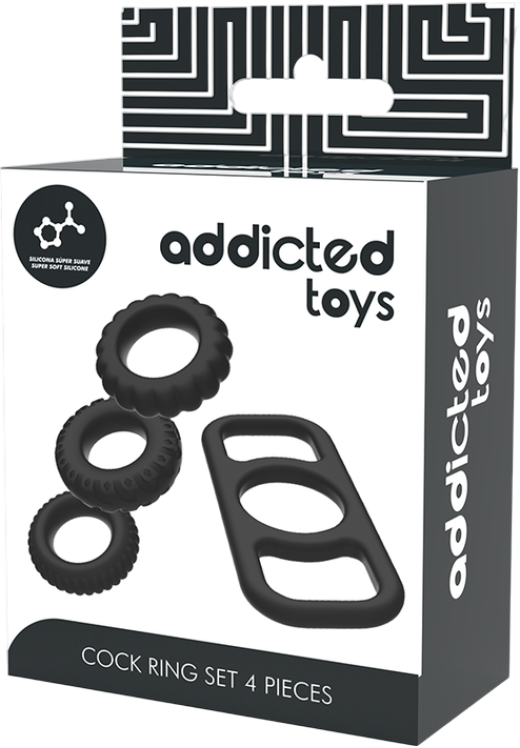Σετ δαχτυλίδια πέους από σιλικόνη σε μαύρο χρώμα