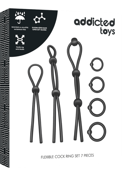 Ρυθμιζόμενο δαχτυλίδι από σιλικόνη σε μαύρο χρώμα