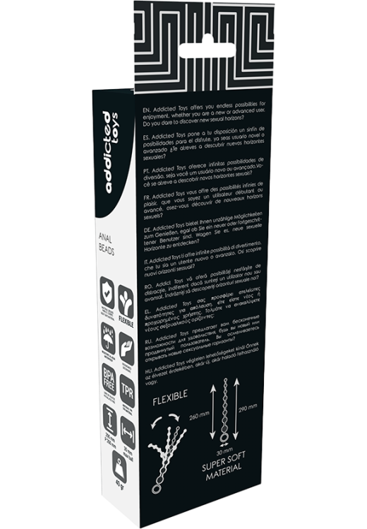 Πρωκτικές μπίλιες από tpr σε μαύρο χρώμα, μήκους 29 εκ,