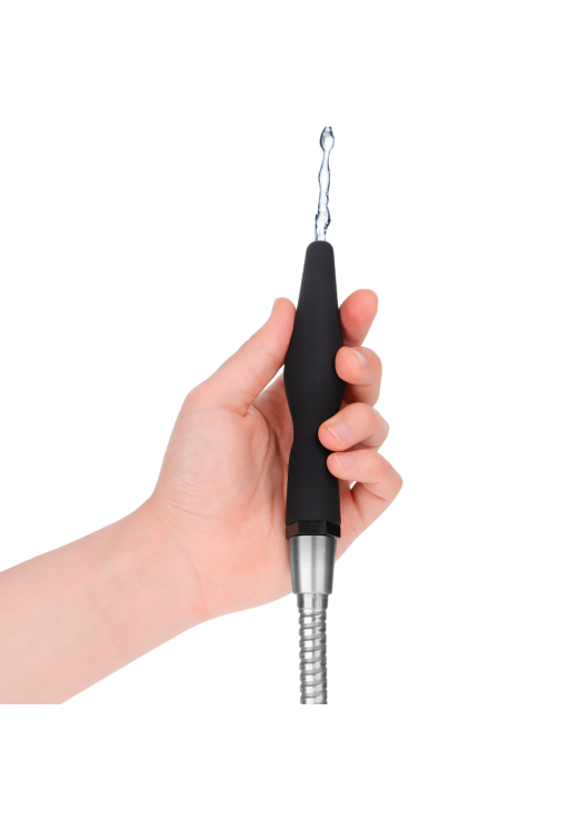 Πρωκτικό κλύσμα από σιλικόνη σε μαύρο χρώμα, μήκους 15,8 εκ. και μέγιστης διαμέτρου 3 εκ.