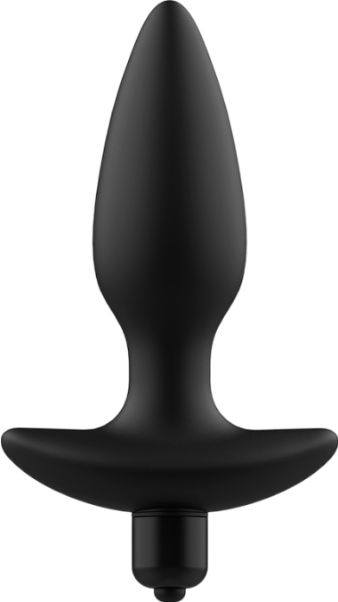 Δονούμενη σφήνα από σιλικόνη σε μαύρο χρώμα, μήκους 14,5 εκ. και μέγιστης διαμέτρου 8,4 εκ. (βάση)