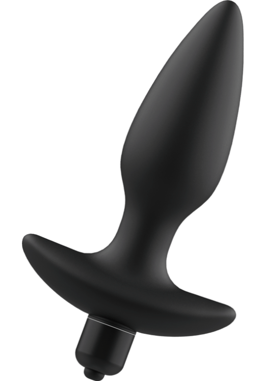 Δονούμενη σφήνα από σιλικόνη σε μαύρο χρώμα, μήκους 14,5 εκ. και μέγιστης διαμέτρου 8,4 εκ. (βάση)