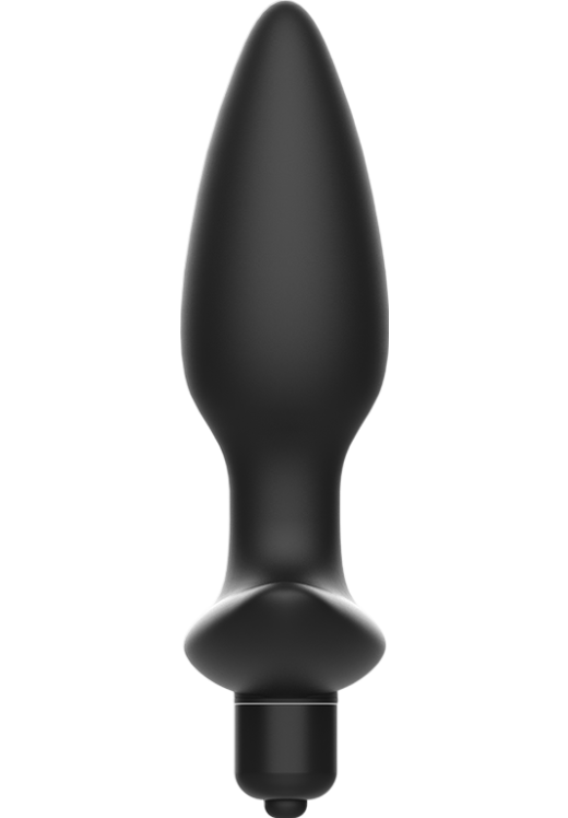 Δονούμενη σφήνα από σιλικόνη σε μαύρο χρώμα, μήκους 14,5 εκ. και μέγιστης διαμέτρου 8,4 εκ. (βάση)