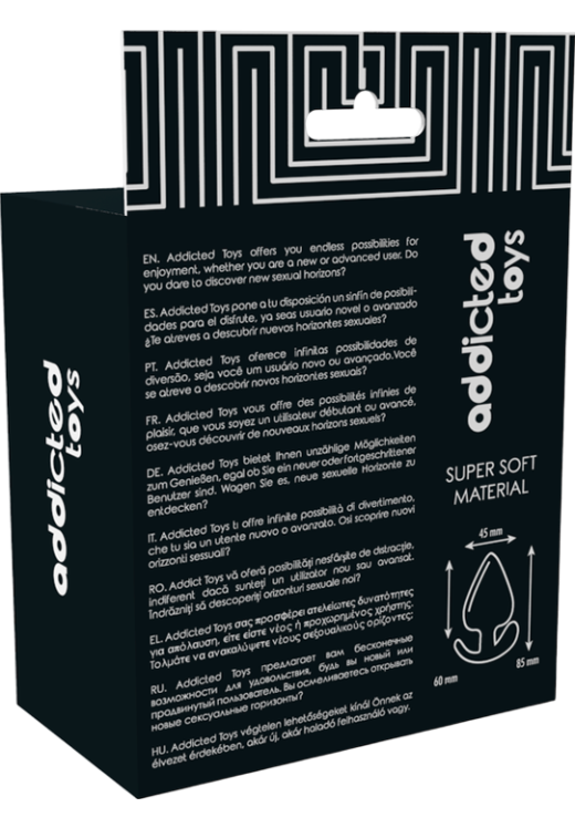 Πρωκτική σφήνα από tpe σε μαύρο χρώμα, μήκους 8,5 εκ. και μέγιστης διαμέτρου 4,5 εκ.