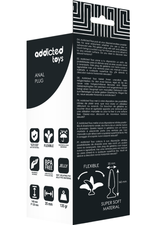 Πρωκτική σφήνα από tpe σε μαύρο χρώμα, μήκους 14 εκ. και μέγιστης διαμέτρου 3,5 εκ.