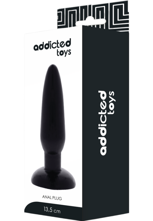 Πρωκτική σφήνα από tpe σε μαύρο χρώμα, μήκους 13,5 εκ. και μέγιστης διαμέτρου 4 εκ.