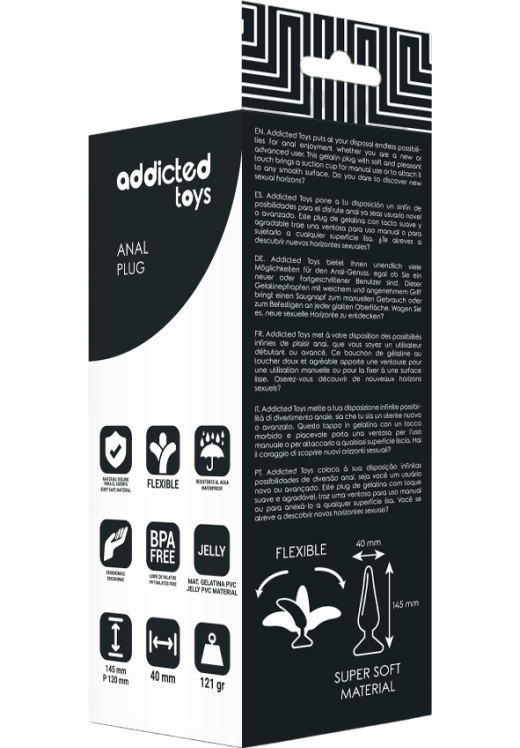 Πρωκτική σφήνα από tpe σε μαύρο χρώμα, μήκους 14,5 εκ. και μέγιστης διαμέτρου 4 εκ.