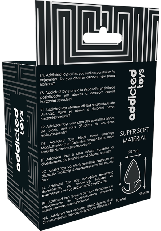 Πρωκτική σφήνα από tpe σε μαύρο χρώμα, μήκους 9,5 εκ. και μέγιστης διαμέτρου 5 εκ.