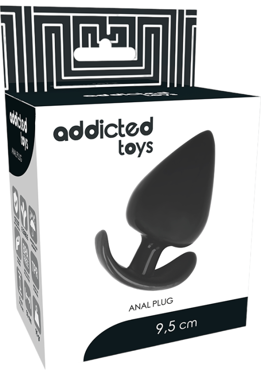 Πρωκτική σφήνα από tpe σε μαύρο χρώμα, μήκους 9,5 εκ. και μέγιστης διαμέτρου 5 εκ.