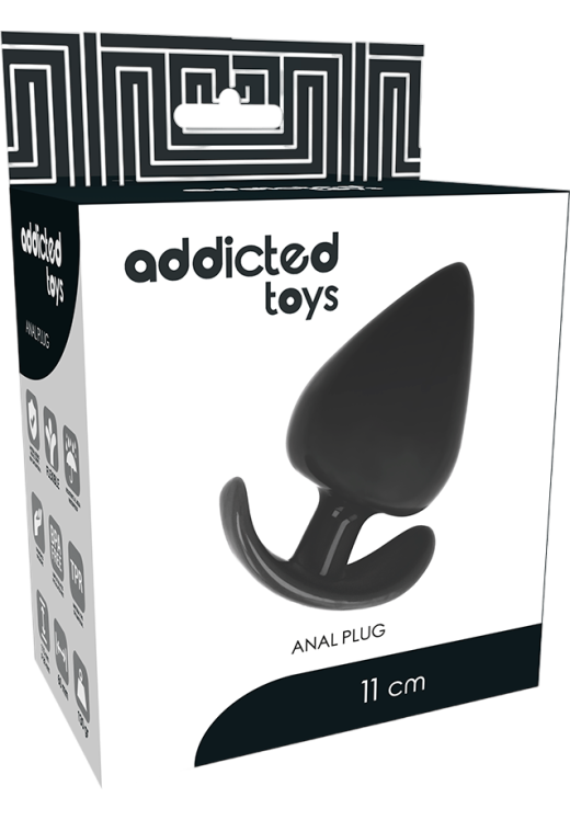 Πρωκτική σφήνα από tpe σε μαύρο χρώμα, μήκους 11 εκ. και μέγιστης διαμέτρου 6 εκ.