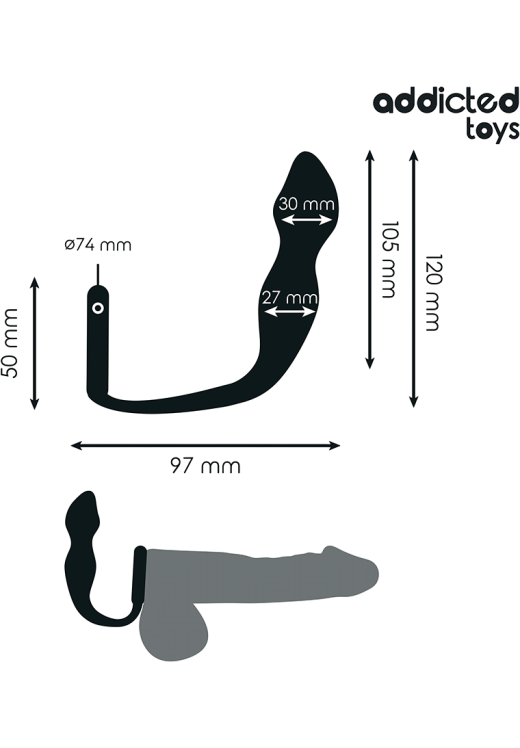 Σφήνα προστάτη από σιλικόνη σε μαύρο χρώμα, μήκους 12 εκ. και μέγιστης διαμέτρου 3 εκ.