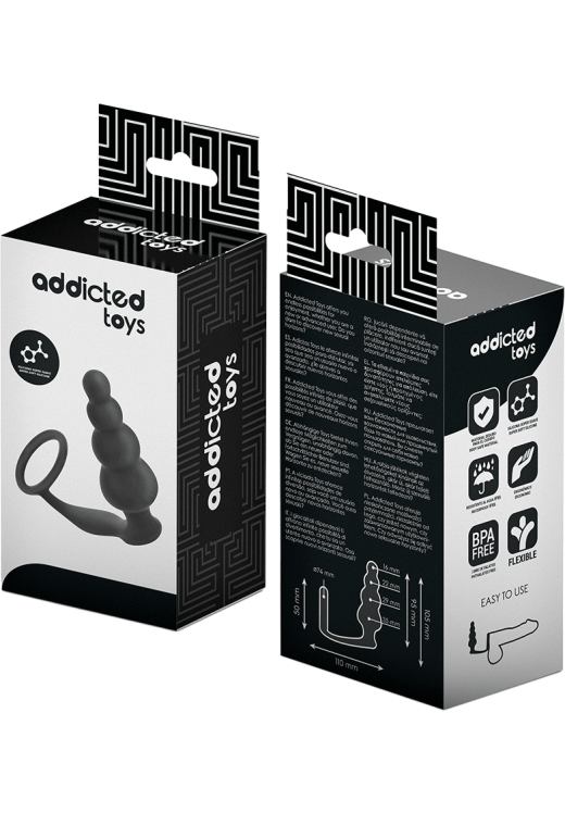 Σφήνα προστάτη από σιλικόνη σε μαύρο χρώμα, μήκους 10,5 εκ. και μέγιστης διαμέτρου 3,5 εκ.