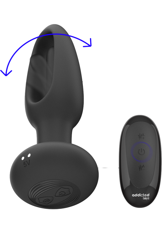 Δονούμενη σφήνα από σιλικόνη σε μαύρο χρώμα, μήκους 13 εκ. και μέγιστης διαμέτρου 6 εκ. με τηλεχειριζόμενο χειρισμό