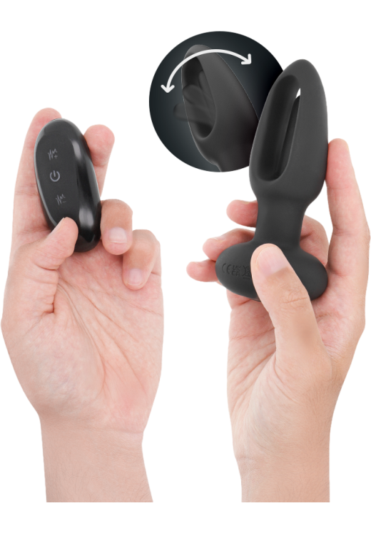 Δονούμενη σφήνα από σιλικόνη σε μαύρο χρώμα, μήκους 13 εκ. και μέγιστης διαμέτρου 6 εκ. με τηλεχειριζόμενο χειρισμό