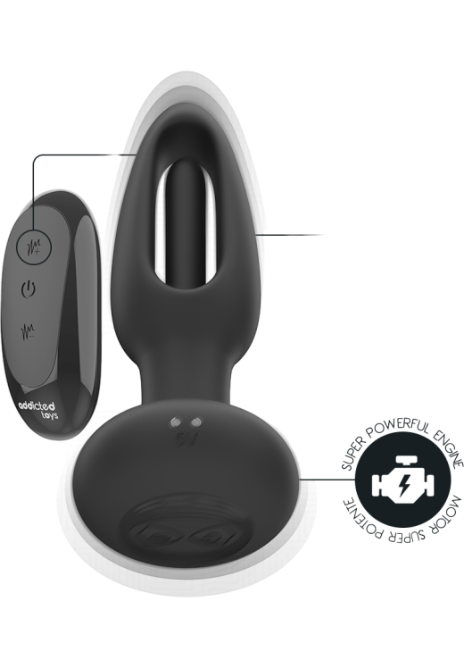 Δονούμενη σφήνα από σιλικόνη σε μαύρο χρώμα, μήκους 13 εκ. και μέγιστης διαμέτρου 6 εκ. με τηλεχειριζόμενο χειρισμό