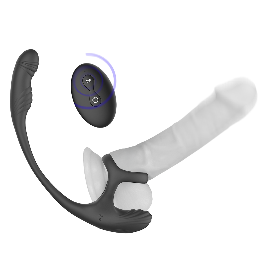 Σφήνα προστάτη από σιλικόνη σε μαύρο χρώμα, μήκους 19,5 εκ. και μέγιστης διαμέτρου 3 εκ. με τηλεχειριζόμενο χειρισμό