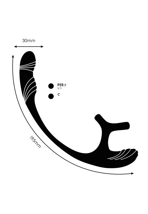 Σφήνα προστάτη από σιλικόνη σε μαύρο χρώμα, μήκους 19,5 εκ. και μέγιστης διαμέτρου 3 εκ. με τηλεχειριζόμενο χειρισμό