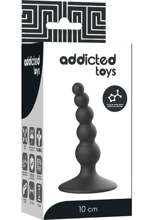 Πρωκτική σφήνα από σιλικόνη σε μαύρο χρώμα, μήκους 10 εκ. και μέγιστης διαμέτρου 2,7 εκ.