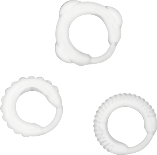 Σετ δαχτυλίδια πέους από tpr σε διάφανο χρώμα