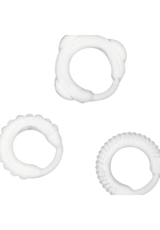 Σετ δαχτυλίδια πέους από tpr σε διάφανο χρώμα