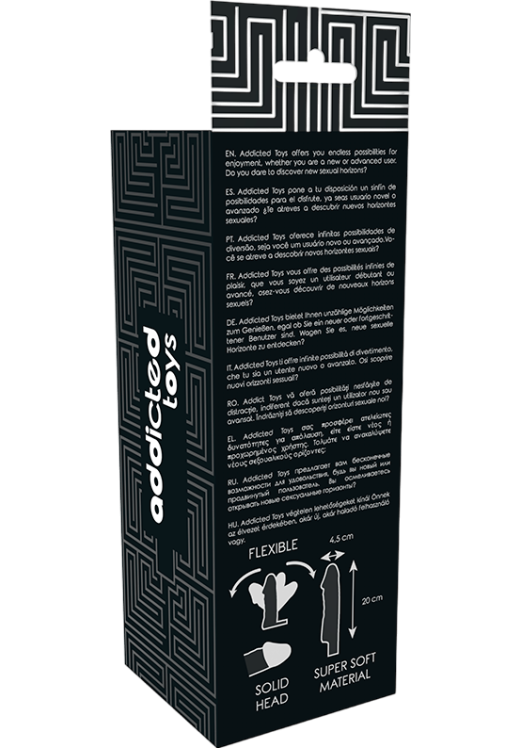 Προέκταση πέους από tpr σε μαύρο χρώμα, μήκους 20 εκ. και μέγιστης διαμέτρου 4,5 εκ.