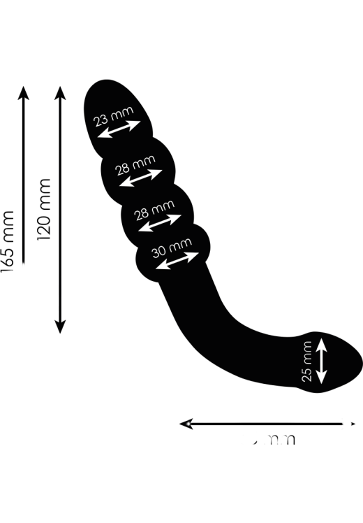 Πρωκτικό dildo από σιλικόνη σε μαύρο χρώμα, μήκους 19 εκ. και μέγιστης διαμέτρου 3 εκ.