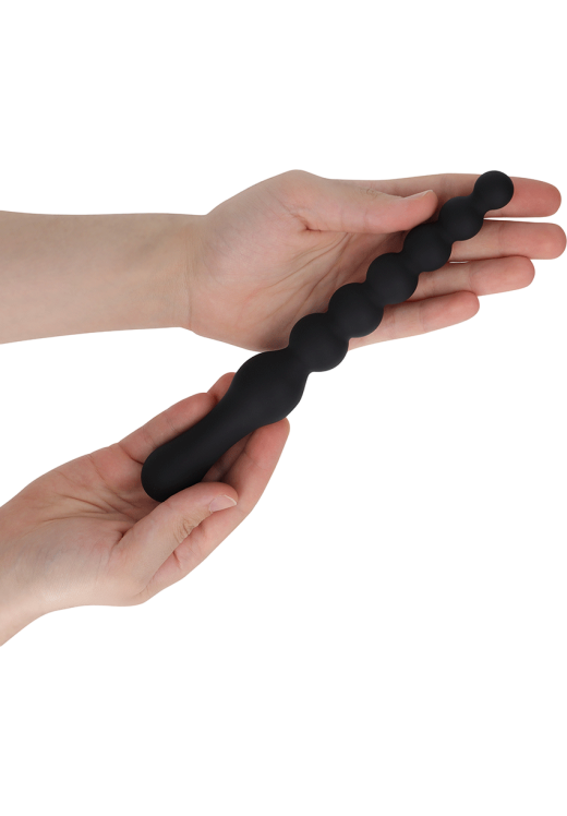 Πρωκτικές μπίλιες από σιλικόνη σε μαύρο χρώμα, μήκους 24 εκ. και μέγιστης διαμέτρου 3,3 εκ.