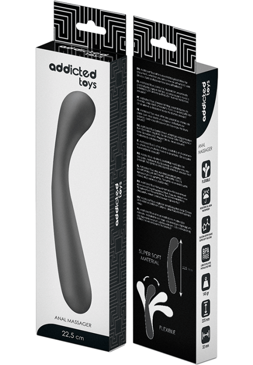 Πρωκτικό dildo από σιλικόνη σε μαύρο χρώμα, μήκους 22,5 εκ. και μέγιστης διαμέτρου 3,2 εκ