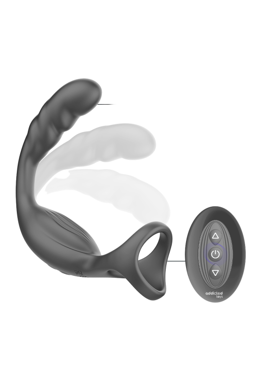 Dildo προστάτη από σιλικόνη σε μαύρο χρώμα, μήκους 12,2 εκ. και μέγιστης διαμέτρου 3,6 εκ. με τηλεχειριζόμενο χειρισμό