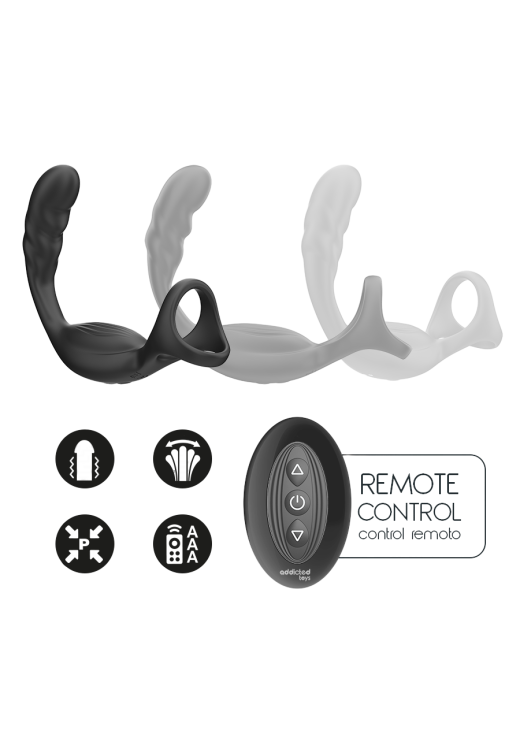 Dildo προστάτη από σιλικόνη σε μαύρο χρώμα, μήκους 12,2 εκ. και μέγιστης διαμέτρου 3,6 εκ. με τηλεχειριζόμενο χειρισμό