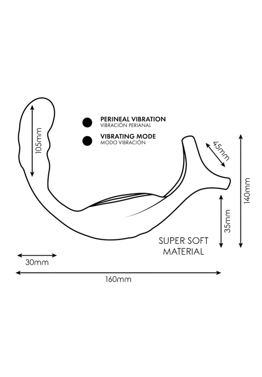 Dildo προστάτη από σιλικόνη σε μαύρο χρώμα, μήκους 12,2 εκ. και μέγιστης διαμέτρου 3,6 εκ. με τηλεχειριζόμενο χειρισμό