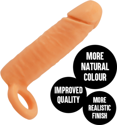 Προέκταση πέους από tpr σε φυσικό χρώμα, μήκους 16 εκ. και μέγιστης διαμέτρου 3,8 εκ.