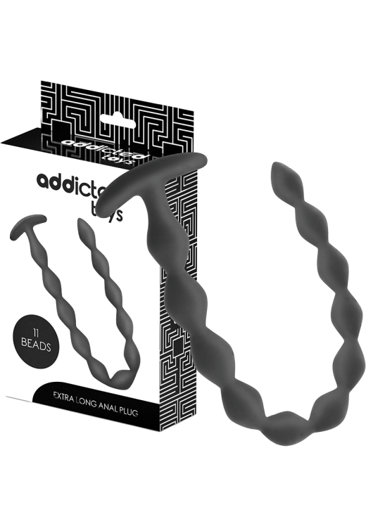 Πρωκτικές μπίλιες από σιλικόνη σε μαύρο χρώμα, μήκους 55 εκ. και μέγιστης διαμέτρου 2,7 εκ.