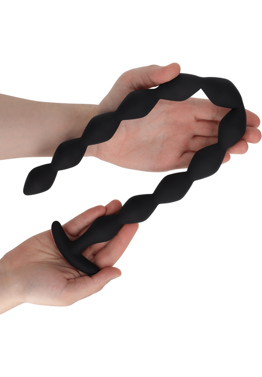 Πρωκτικές μπίλιες από σιλικόνη σε μαύρο χρώμα, μήκους 55 εκ. και μέγιστης διαμέτρου 2,7 εκ.