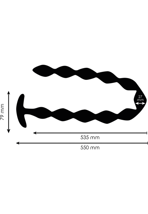 Πρωκτικές μπίλιες από σιλικόνη σε μαύρο χρώμα, μήκους 55 εκ. και μέγιστης διαμέτρου 2,7 εκ.