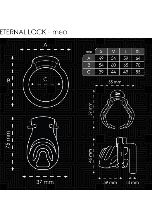 Κλουβί πέους από abs σε μαύρο χρώμα