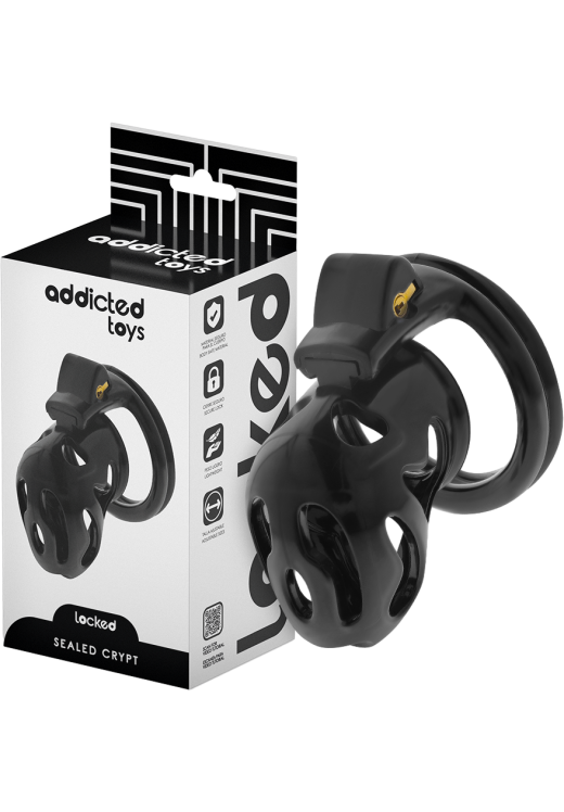 Κλουβί πέους σε μαύρο χρώμα, μέγιστης διαμέτρου 4 εκ, με ενσύρματο κοντρόλ