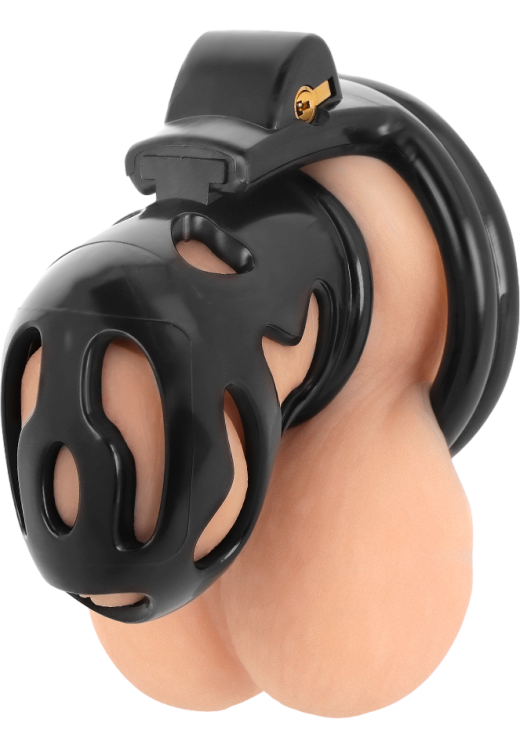 Κλουβί πέους σε μαύρο χρώμα, μέγιστης διαμέτρου 4 εκ, με ενσύρματο κοντρόλ