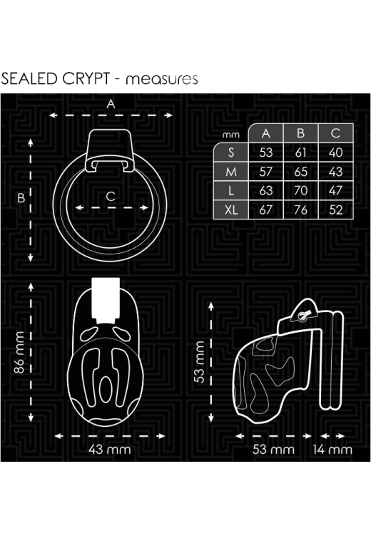 Κλουβί πέους σε μαύρο χρώμα, μέγιστης διαμέτρου 4 εκ, με ενσύρματο κοντρόλ