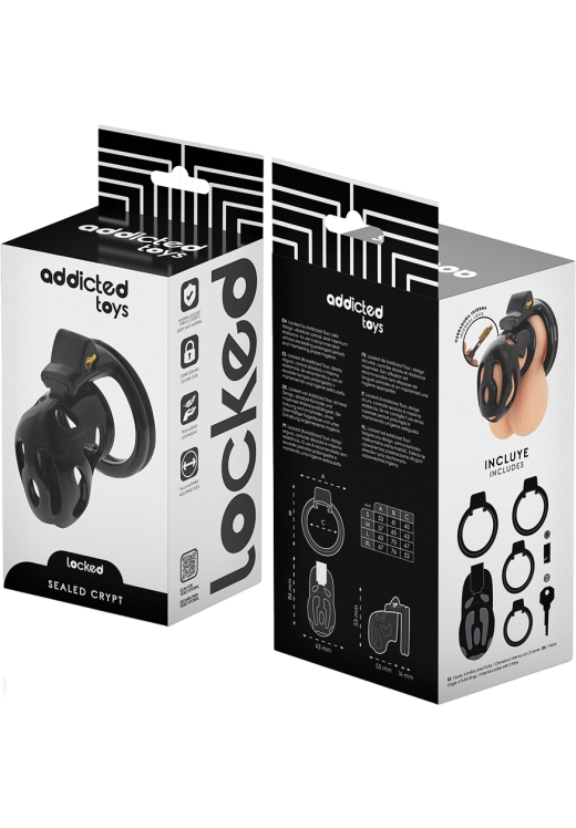 Κλουβί πέους σε μαύρο χρώμα, μέγιστης διαμέτρου 4 εκ, με ενσύρματο κοντρόλ