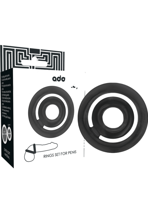 Διπλό δαχτυλίδι πέους από σιλικόνη σε μαύρο χρώμα
