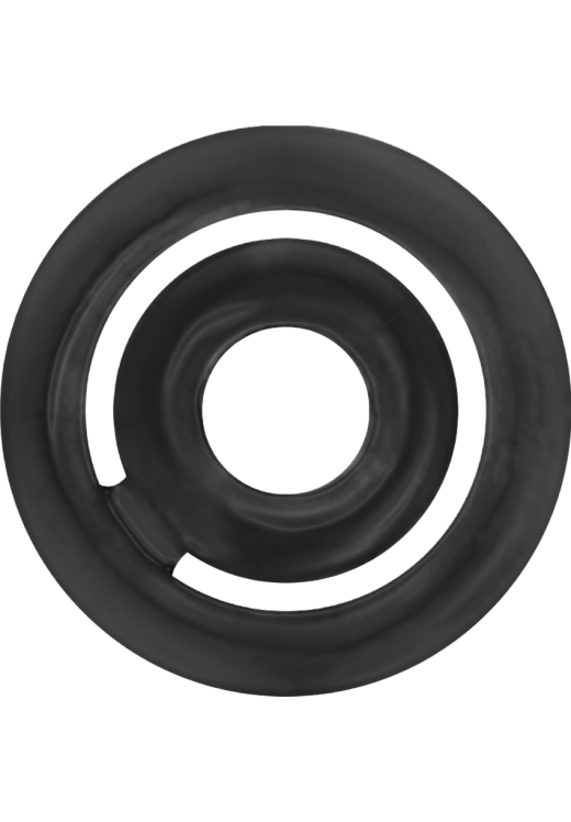 Διπλό δαχτυλίδι πέους από σιλικόνη σε μαύρο χρώμα