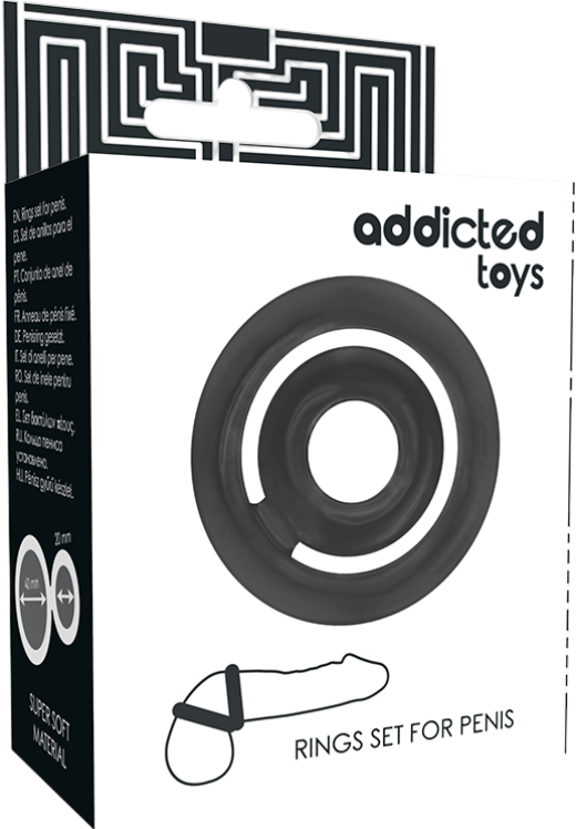 Διπλό δαχτυλίδι πέους από σιλικόνη σε μαύρο χρώμα