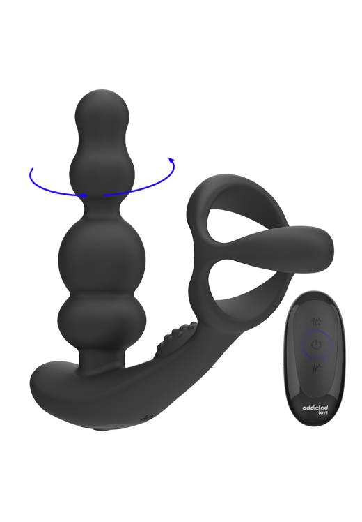 Dildo προστάτη από σιλικόνη σε μαύρο χρώμα, μήκους 13,2 εκ. και μέγιστης διαμέτρου 3,5 εκ. με τηλεχειριζόμενο χειρισμό