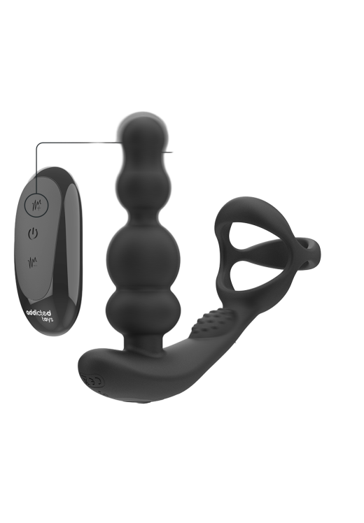 Dildo προστάτη από σιλικόνη σε μαύρο χρώμα, μήκους 13,2 εκ. και μέγιστης διαμέτρου 3,5 εκ. με τηλεχειριζόμενο χειρισμό