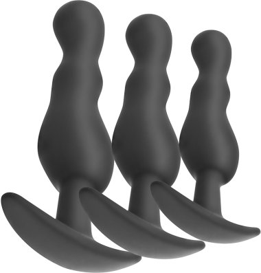 Σετ πρωκτικές σφήνες από σιλικόνη σε μαύρο χρώμα